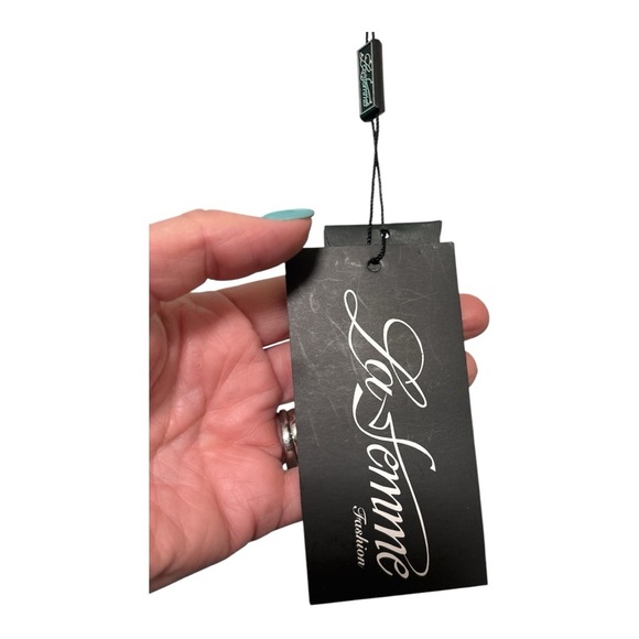 La Femme Elegant Strapless Mint Green Pearl and Gold Jeweled Top Prom Dress 8 - Picture 4 of 5